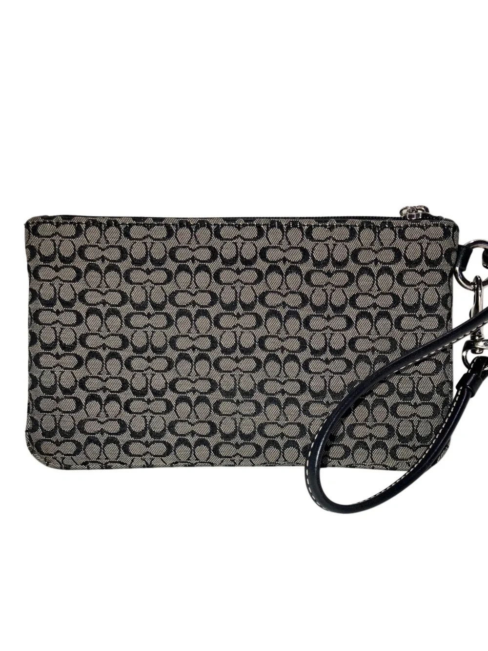 Y2K Vintage Coach Black Gray Soho Signature Logo Canvas Wristlet Wallet NWOT